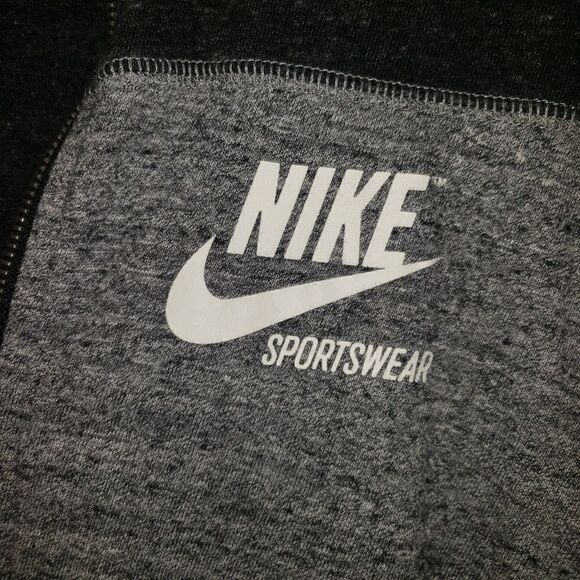 NIKE SPORTSWEAR BLACK AND GRAY ZIP UP LIGHTWEIGHT JACKET SIZE XS - Picture 4 of 6
